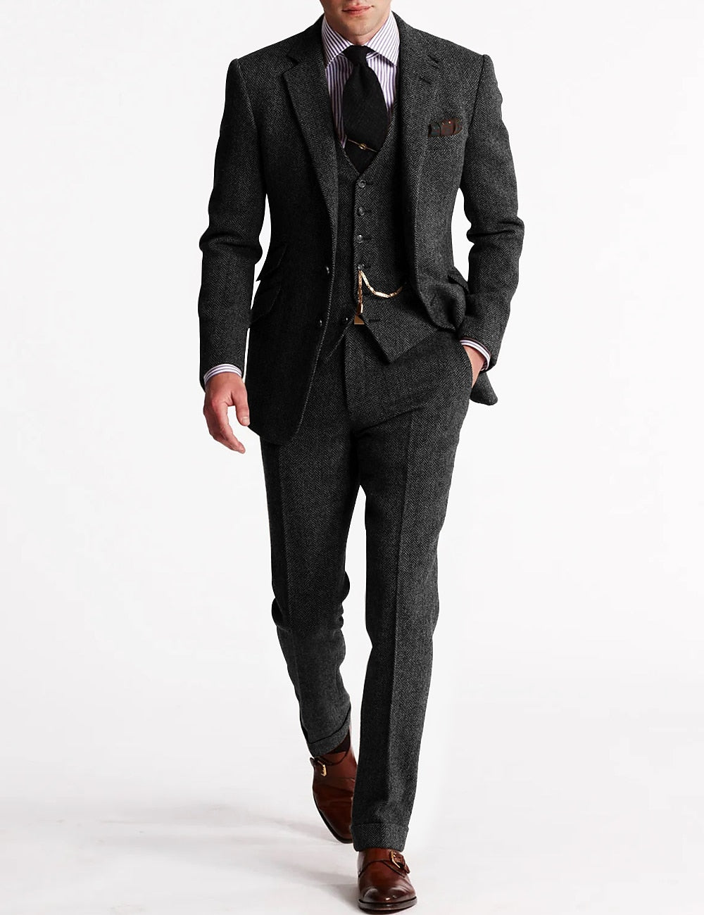 Tweed tuxedo suit for men