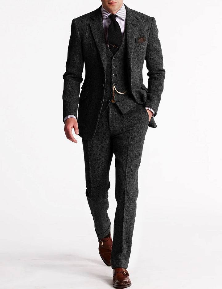 Tweed tuxedo suit for men