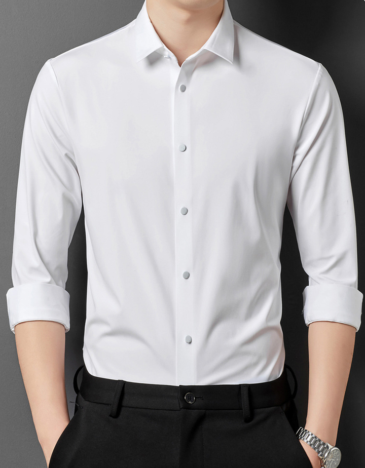 Slim wrinkle-resistant dress shirt for men