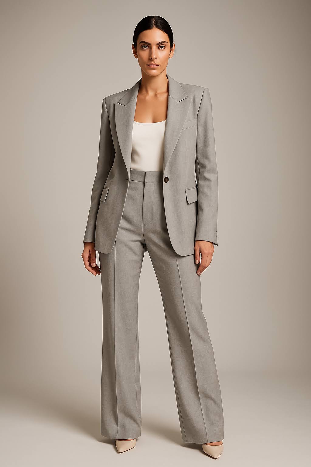 Women's Two-Piece Suit Set Blazer Wide Leg Trousers