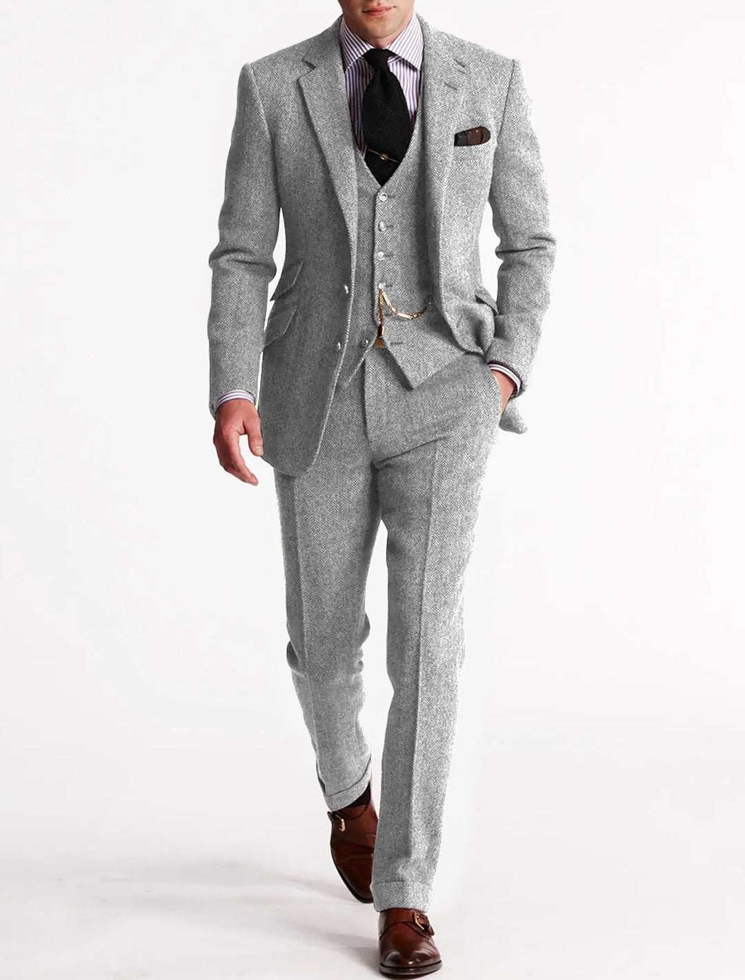 Tweed tuxedo suit for men