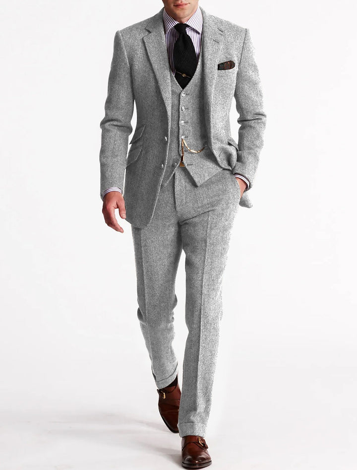 Tweed tuxedo suit for men