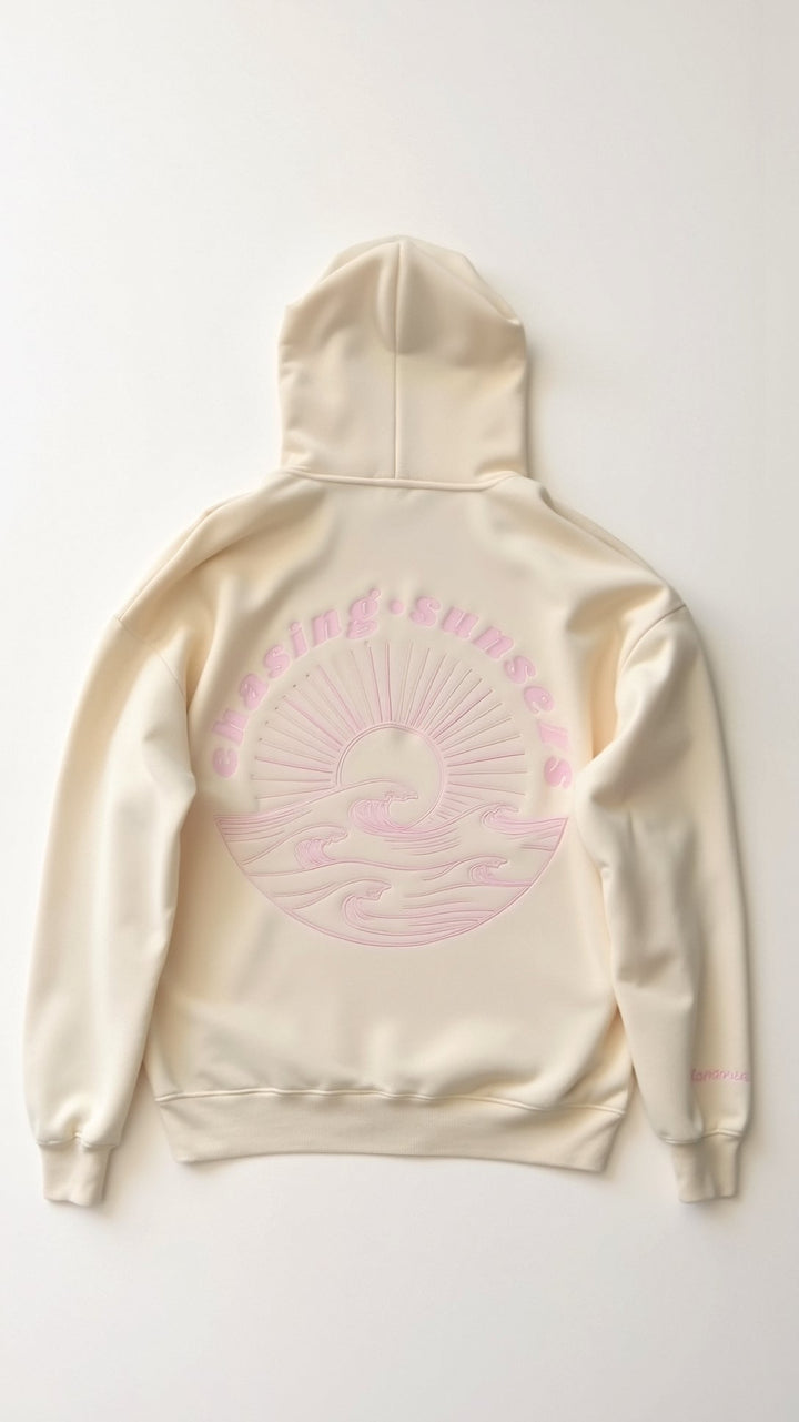 Embroidered hoodie with tropical design for women