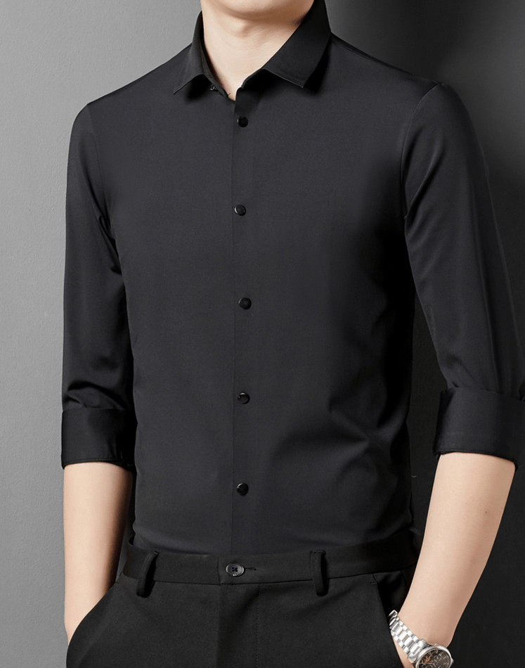 Slim wrinkle-resistant dress shirt for men