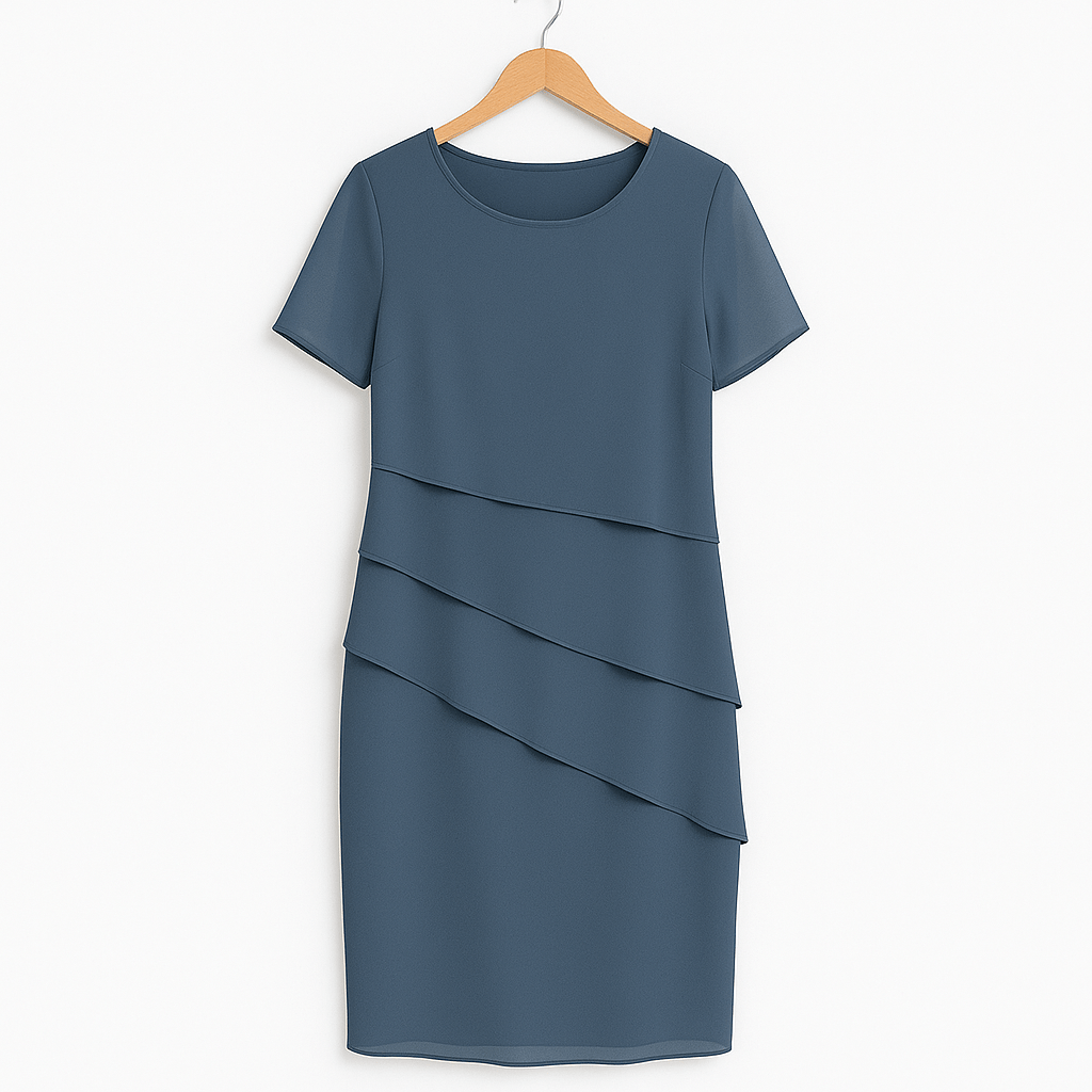 Graceful tiered chiffon dress for women