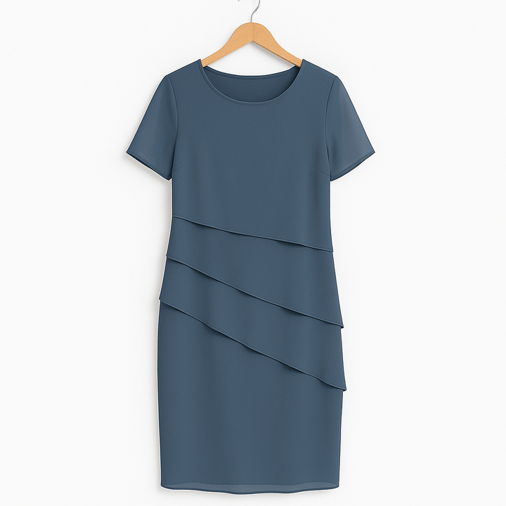 Graceful tiered chiffon dress for women