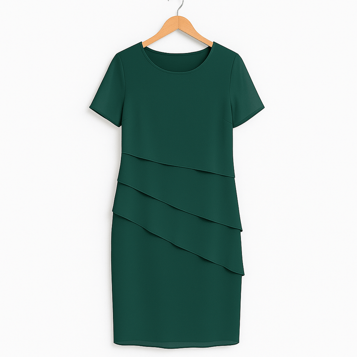 Graceful tiered chiffon dress for women
