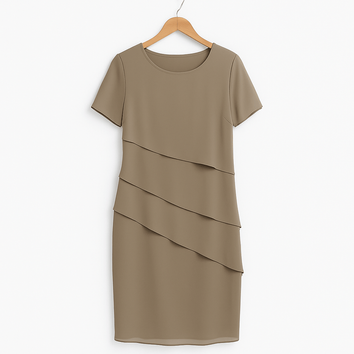 Graceful tiered chiffon dress for women