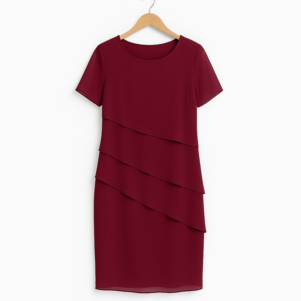 Graceful tiered chiffon dress for women