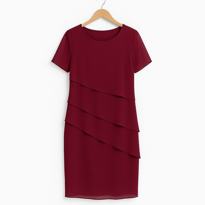Graceful tiered chiffon dress for women