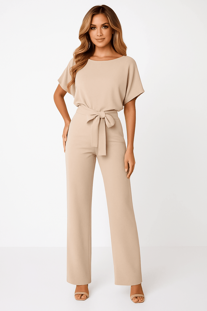 Elegant belted jumpsuit for women