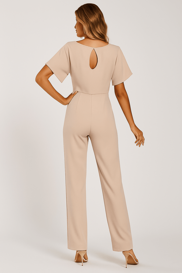 Elegant belted jumpsuit for women