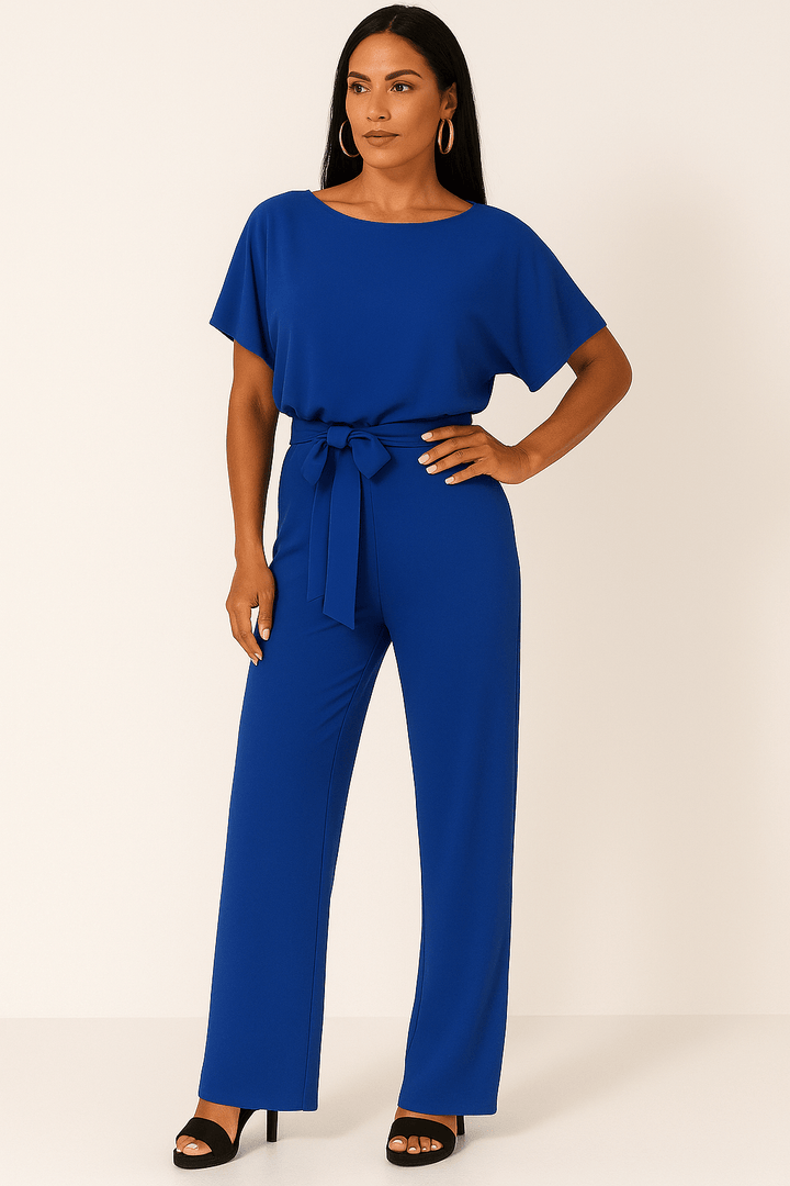 Elegant belted jumpsuit for women