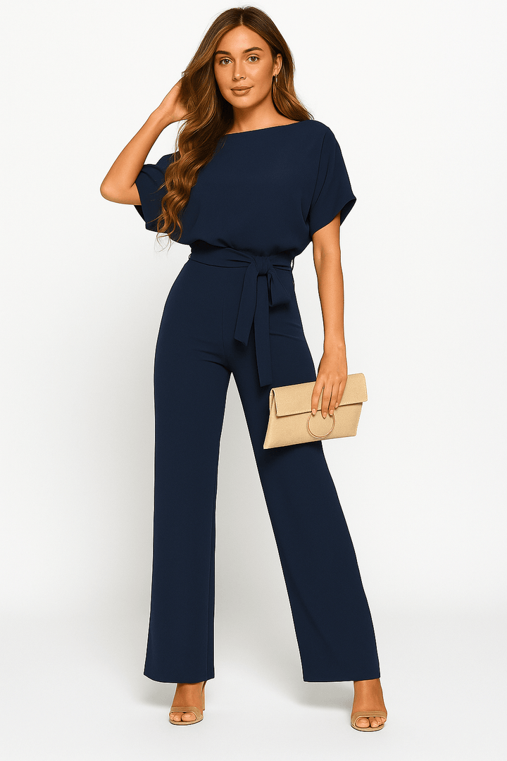 Elegant belted jumpsuit for women