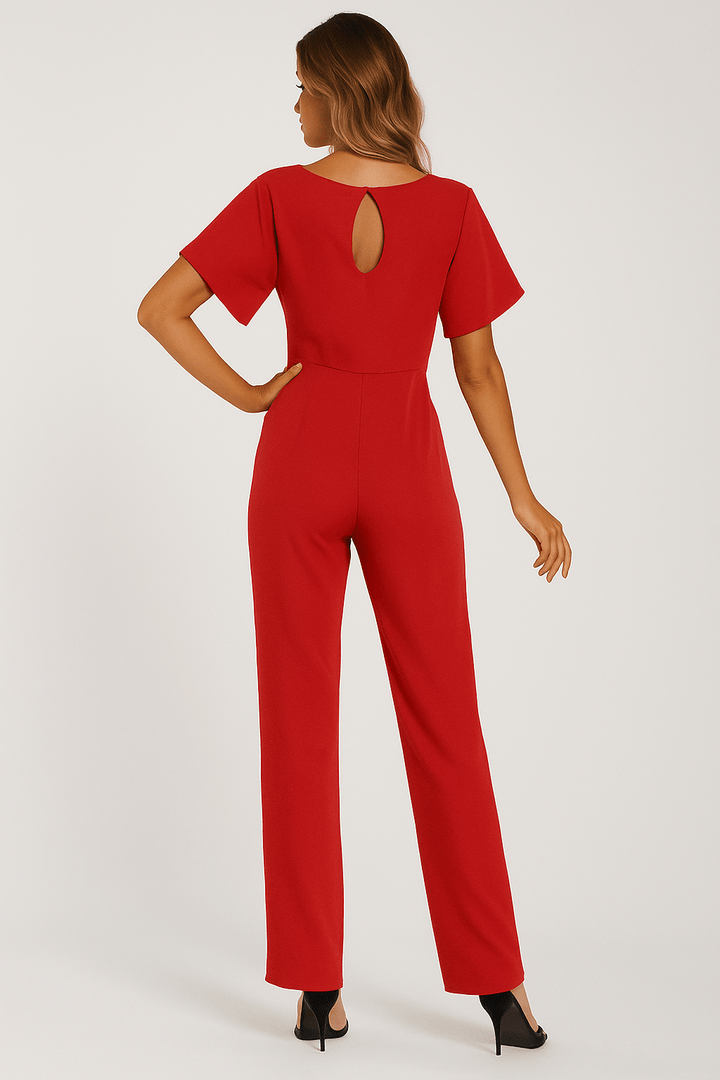 Elegant belted jumpsuit for women