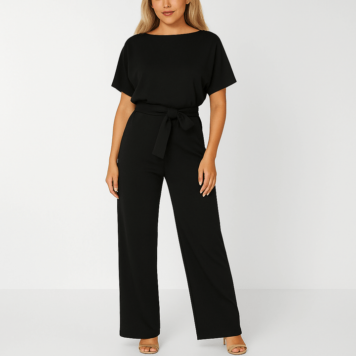 Elegant belted jumpsuit for women