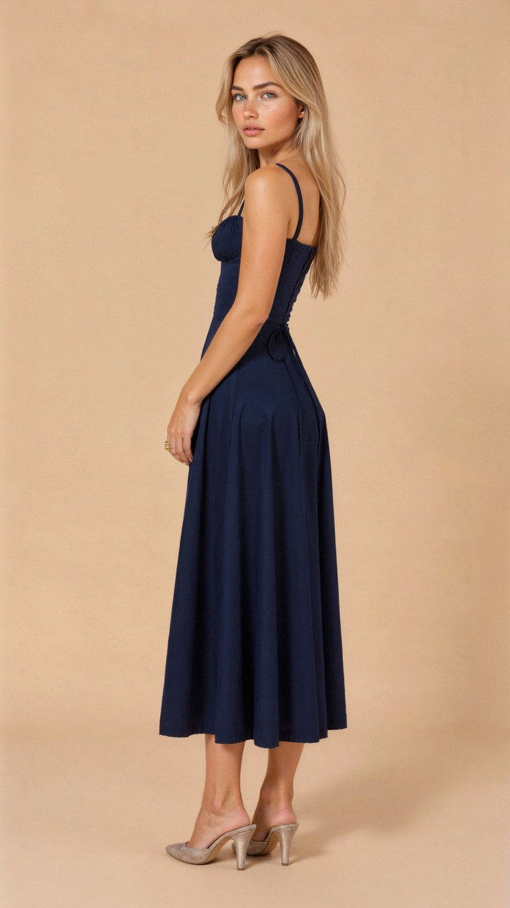 Feminine corset midi dress for women