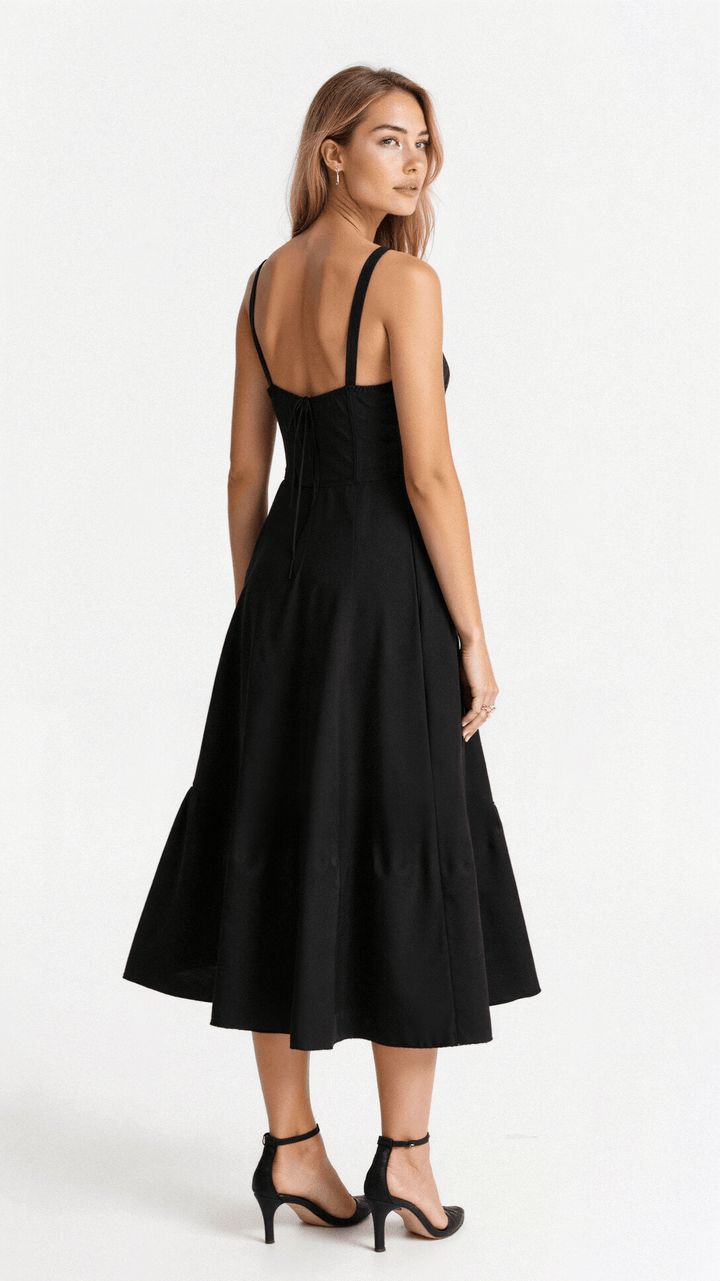 Feminine corset midi dress for women