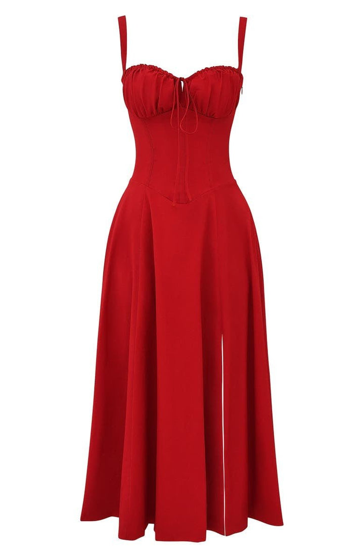 Feminine corset midi dress for women