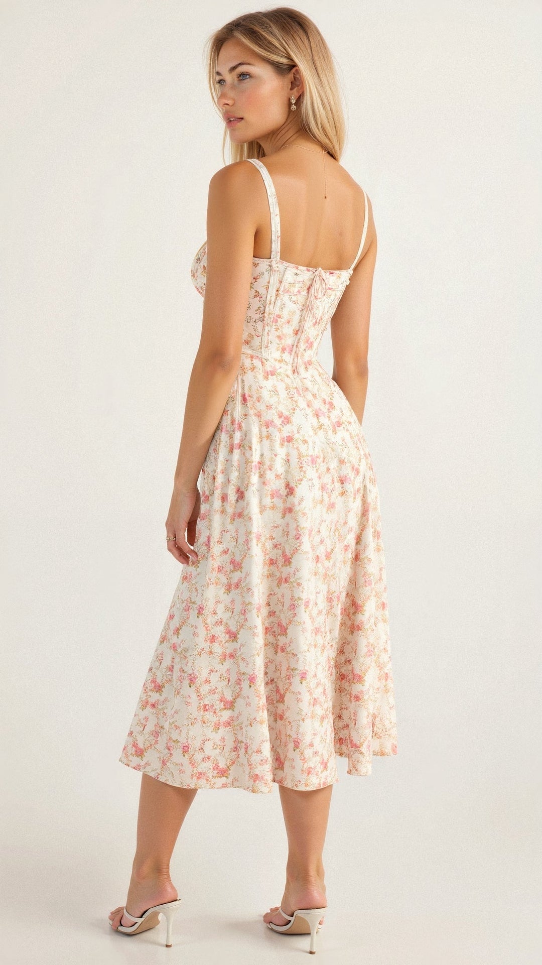 Feminine corset midi dress for women