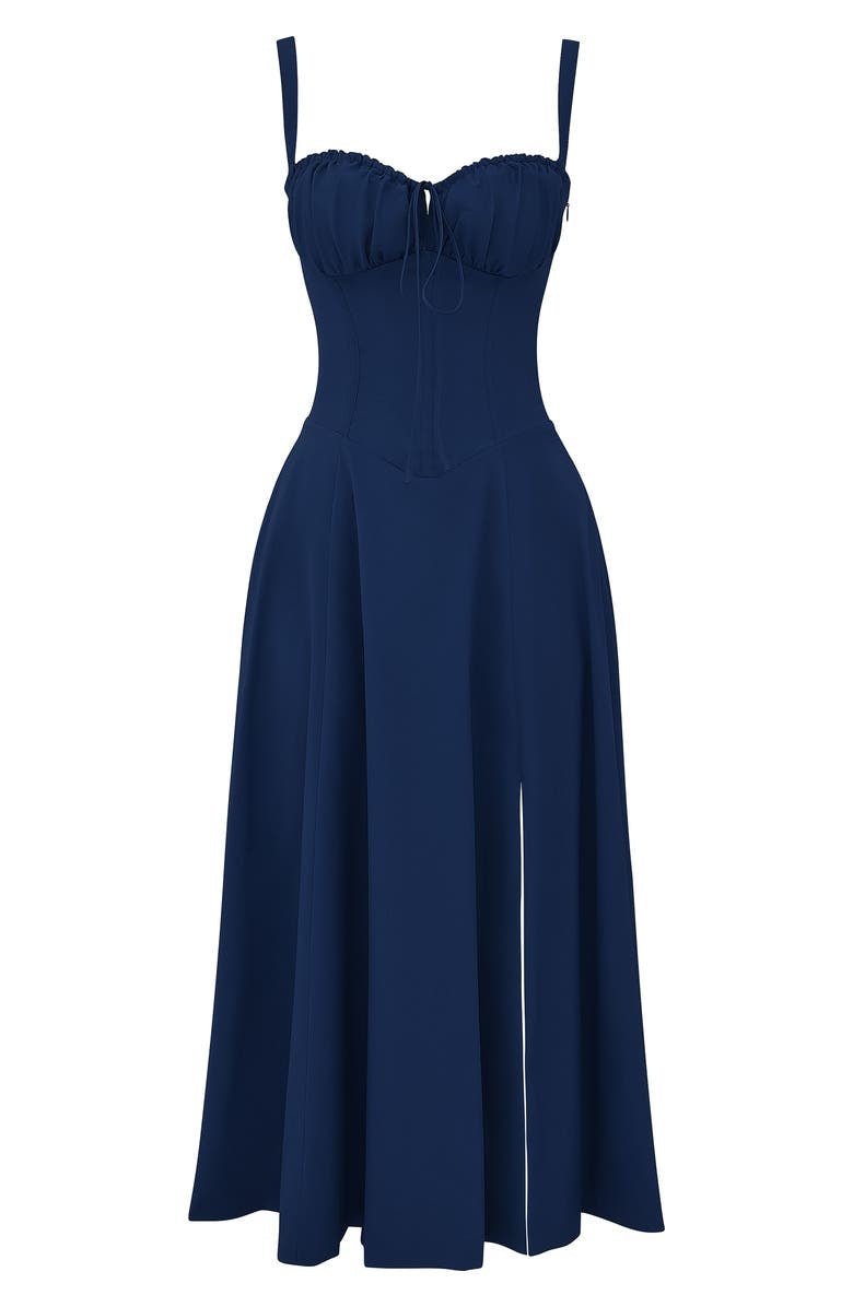 Feminine corset midi dress for women