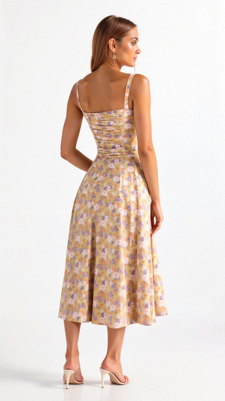 Feminine corset midi dress for women