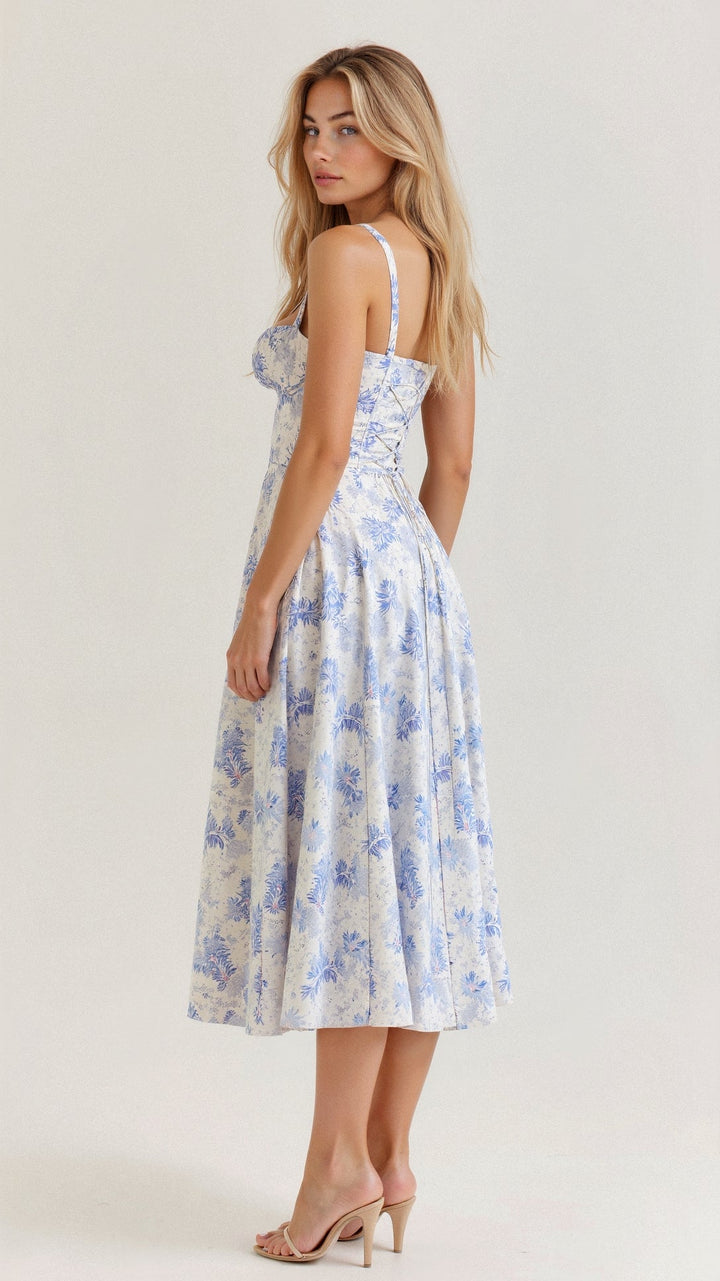 Feminine corset midi dress for women