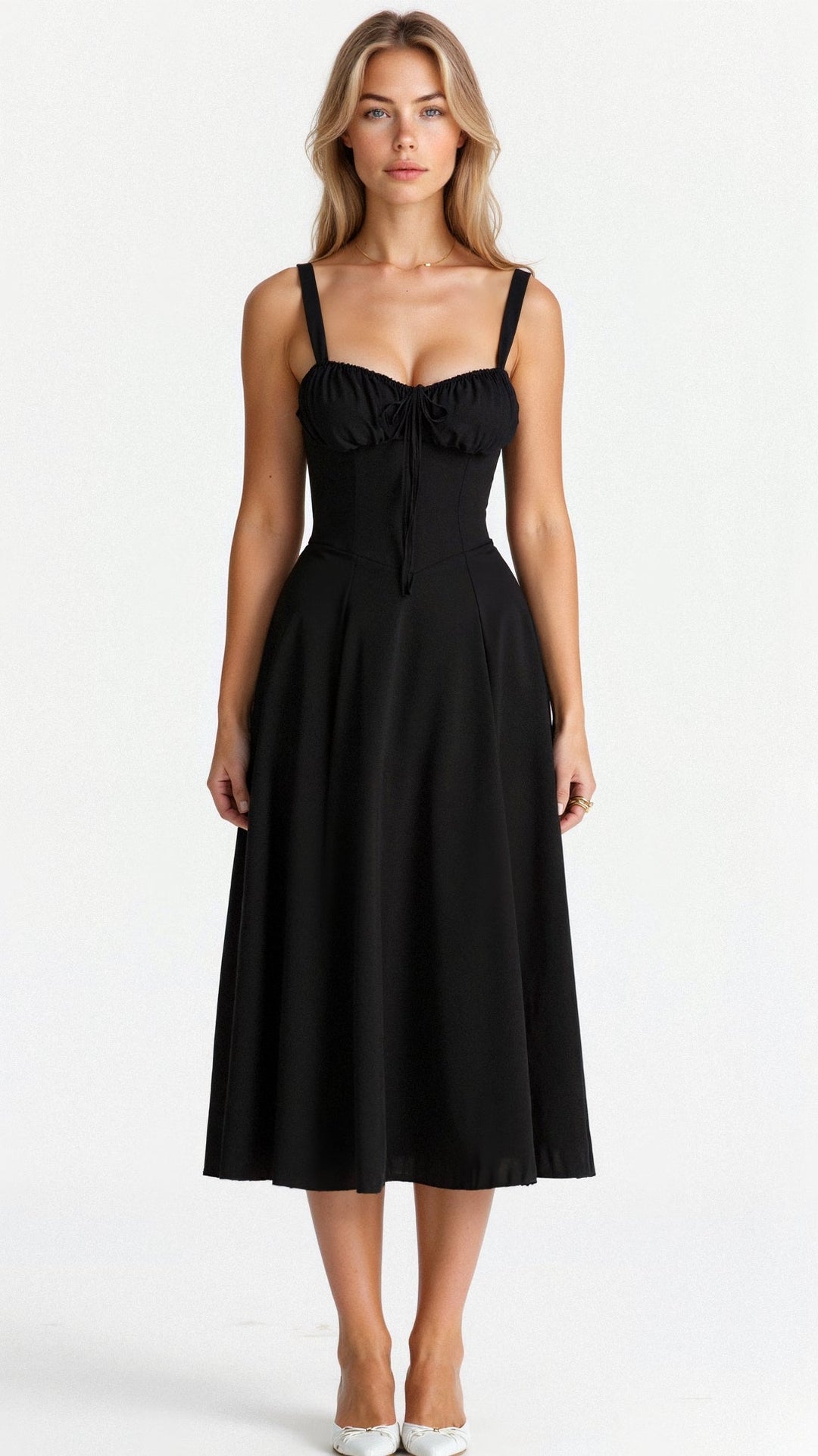 Feminine corset midi dress for women