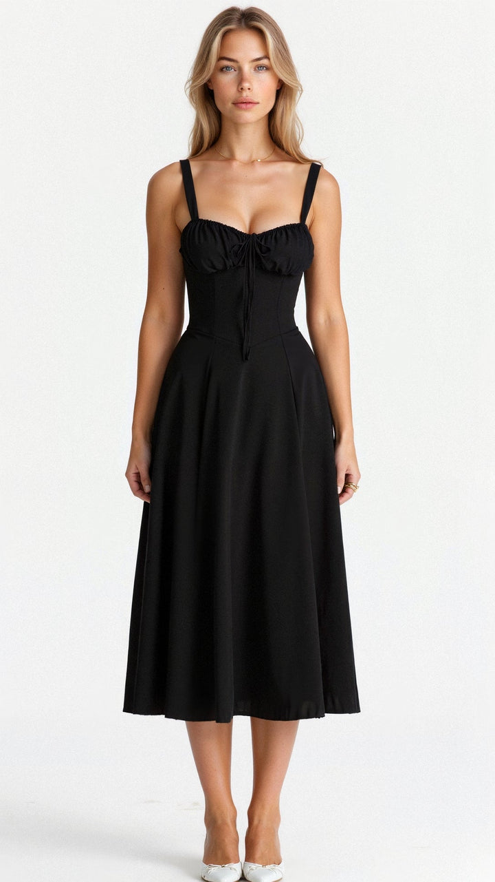 Feminine corset midi dress for women