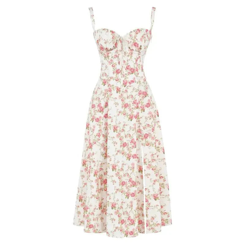Feminine corset midi dress for women