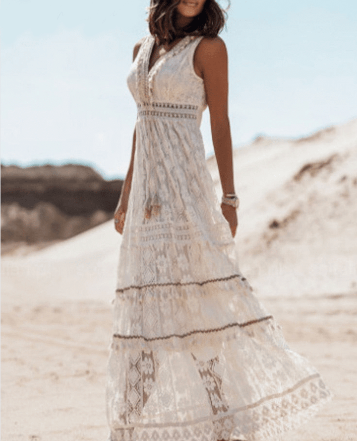 Romantic boho lace dress for women