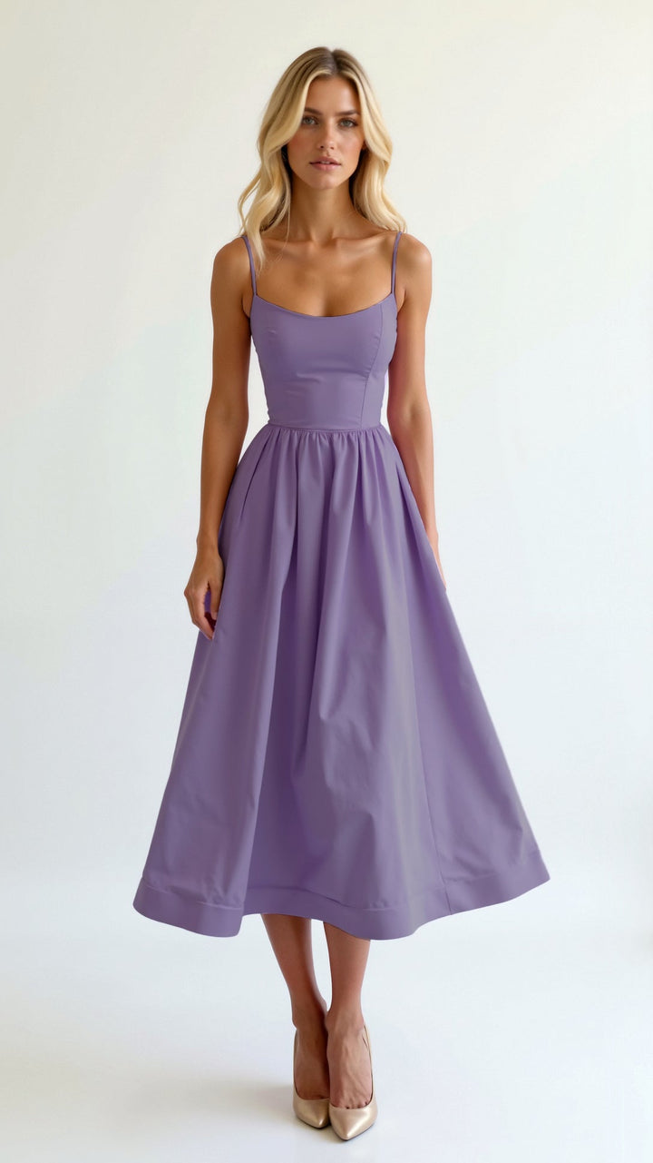 Elegant flowy midi dress for women
