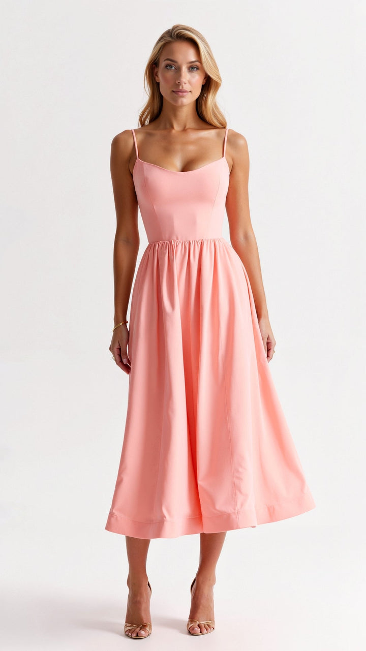 Elegant flowy midi dress for women