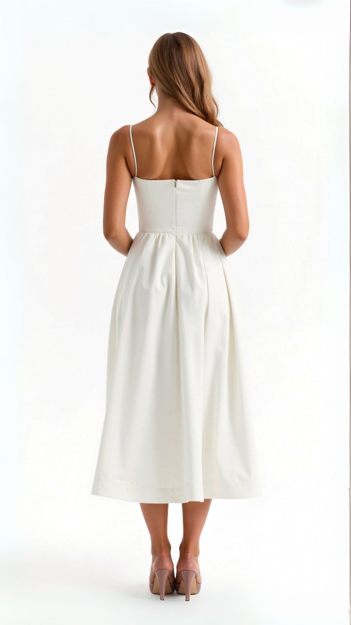 Elegant flowy midi dress for women