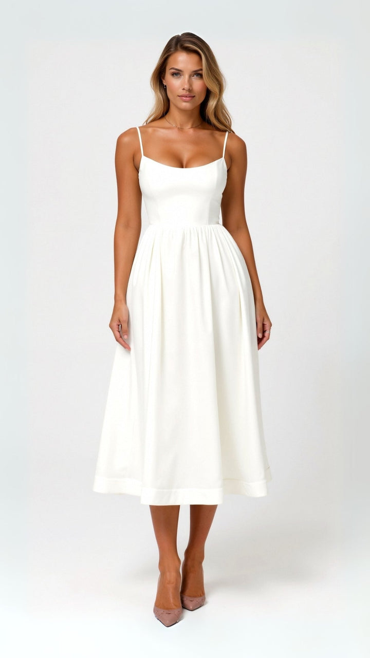 Elegant flowy midi dress for women