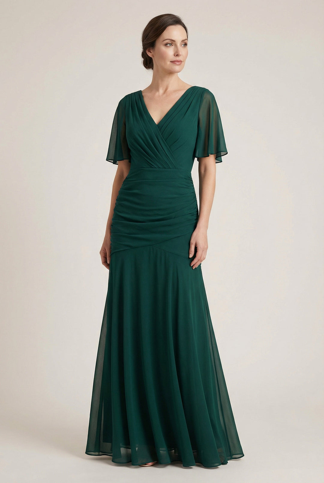 Women's Floral Pleated Maxi Dress V Neck