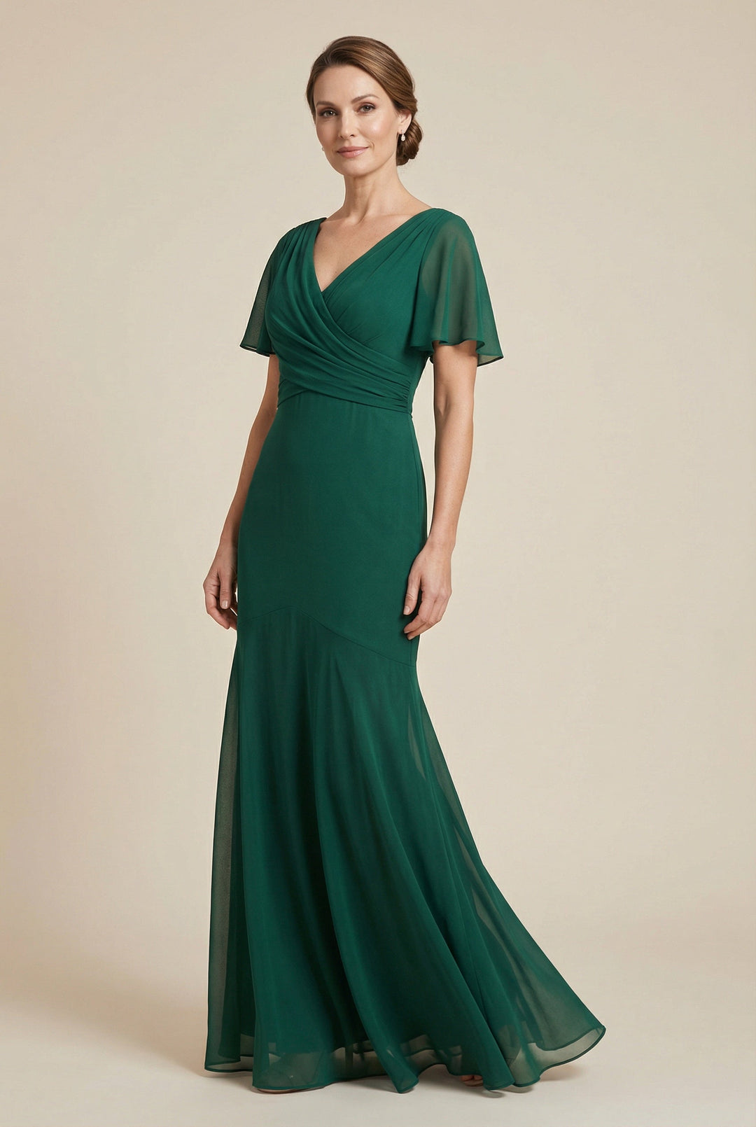 Women's Floral Pleated Maxi Dress V Neck