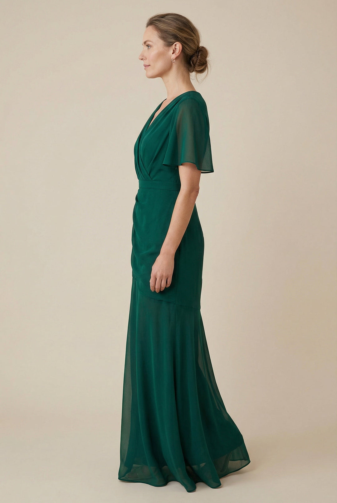 Women's Floral Pleated Maxi Dress V Neck