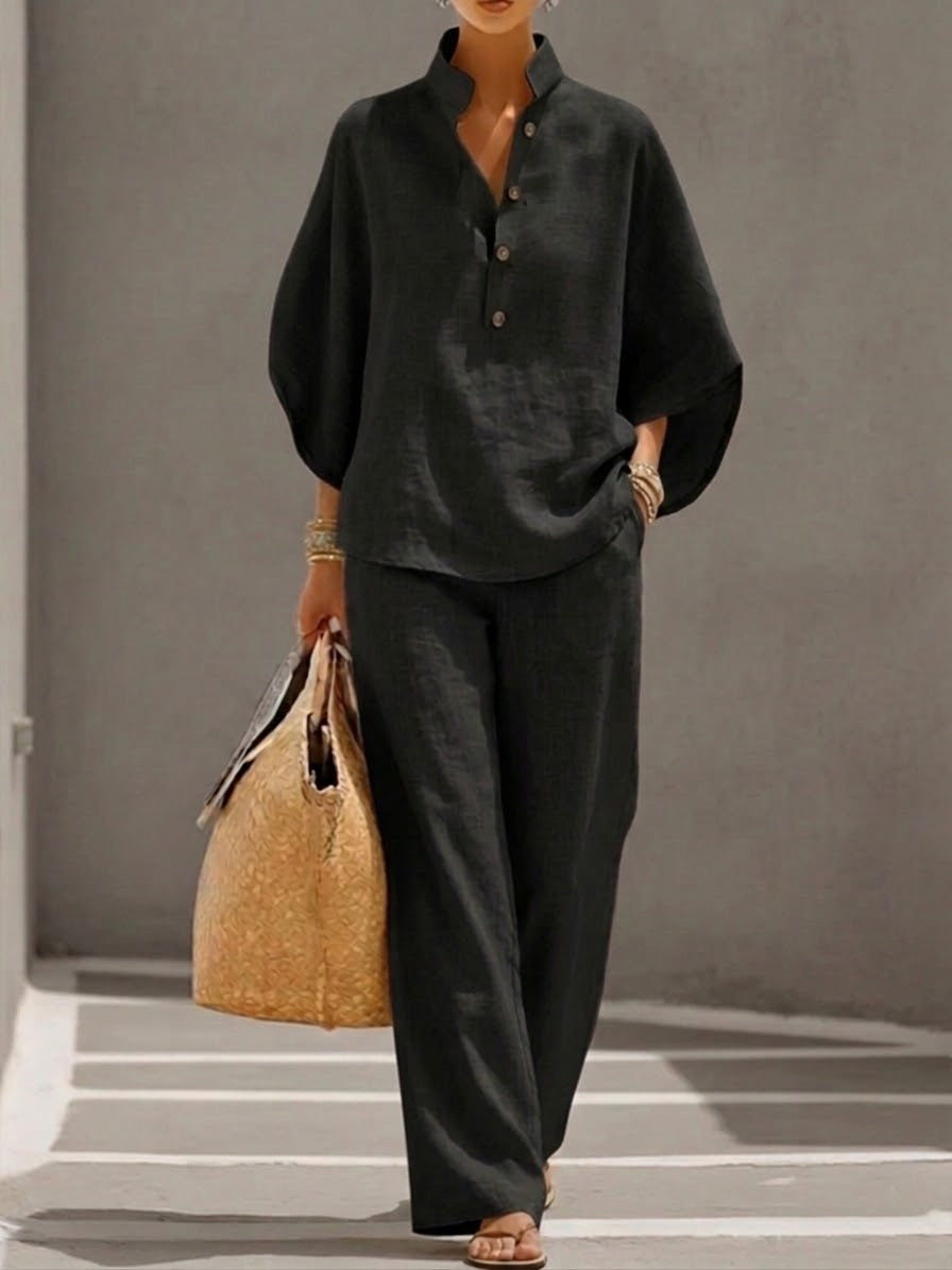 Women's Linen Batwing Co-ord Set