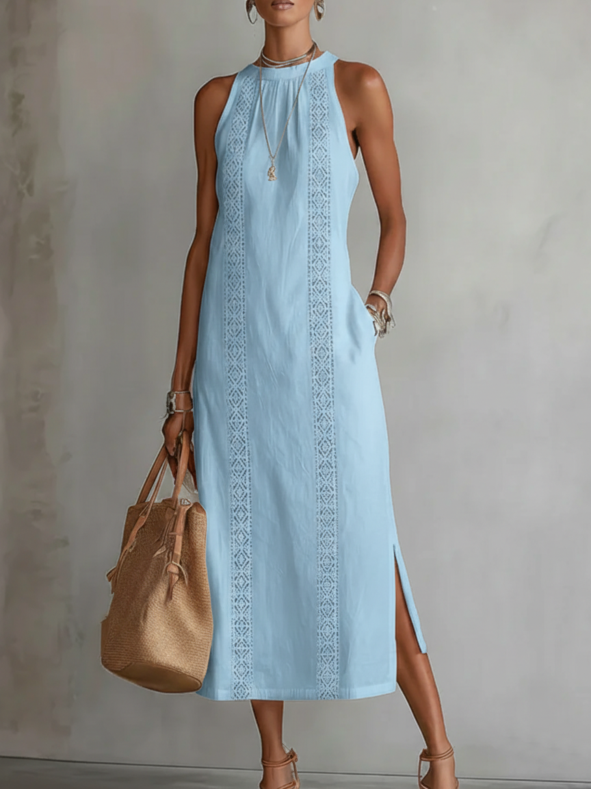 Florence | Women's Sleeveless Lace Midi Dress