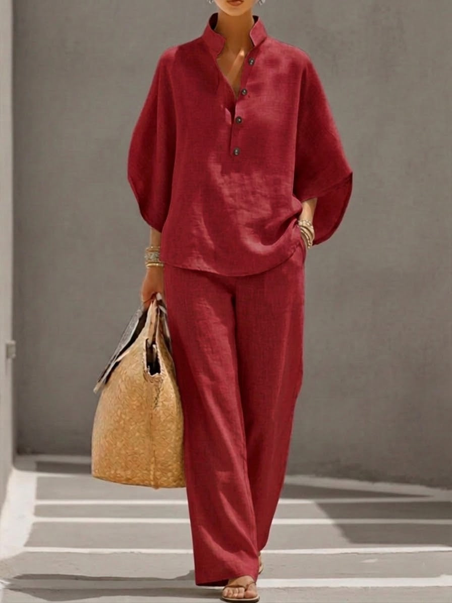 Women's Linen Batwing Co-ord Set