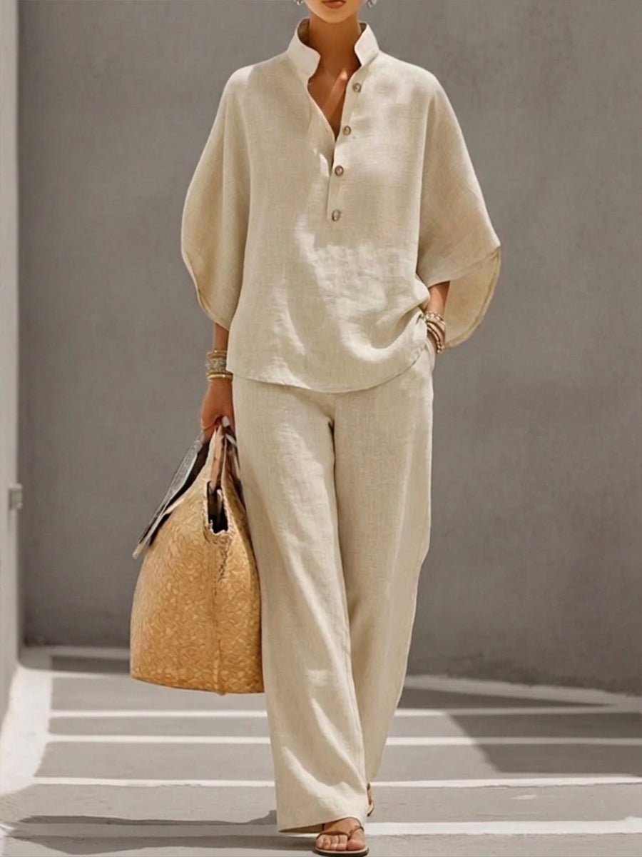 Women's Linen Batwing Co-ord Set