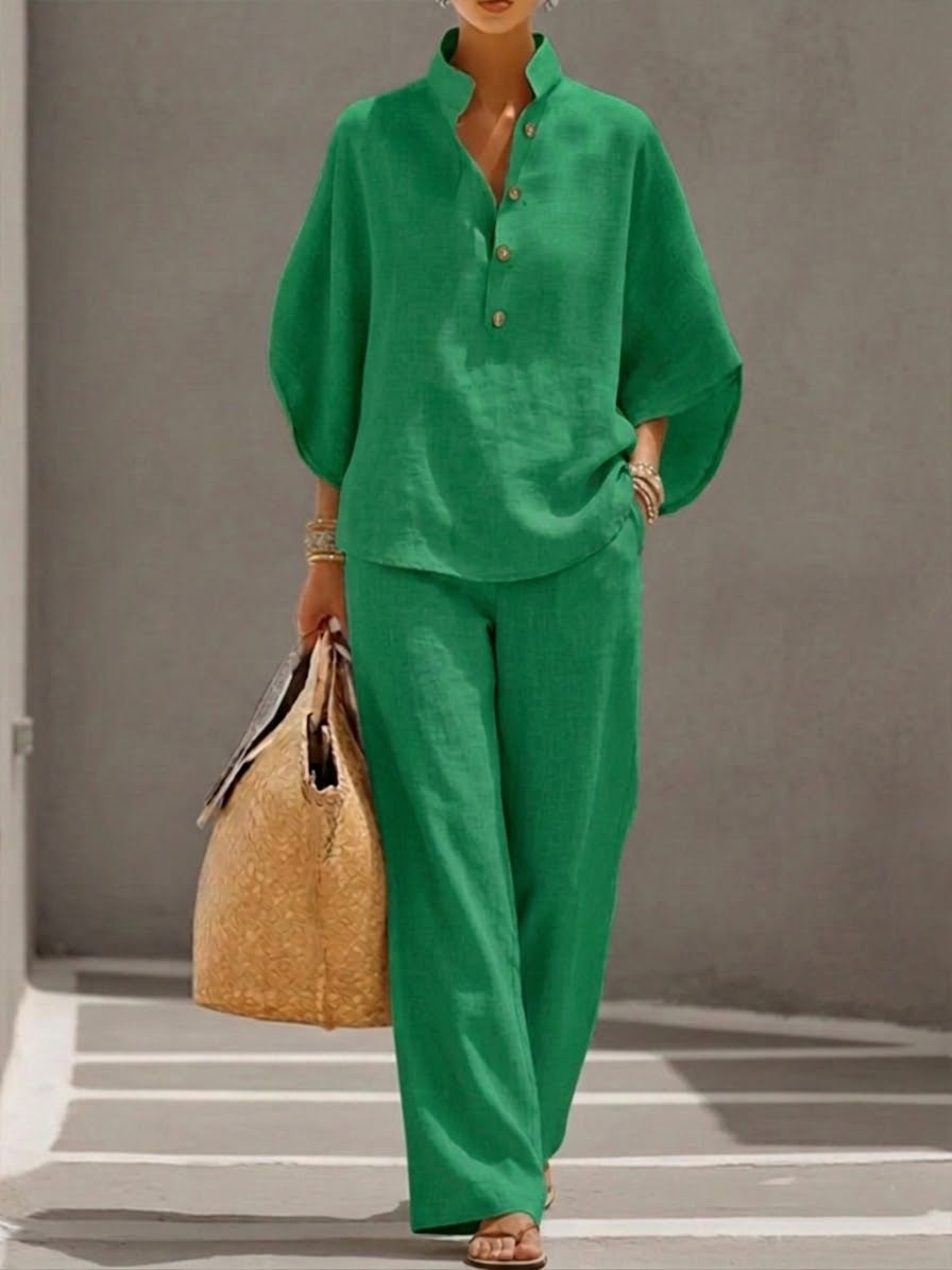 Women's Linen Batwing Co-ord Set
