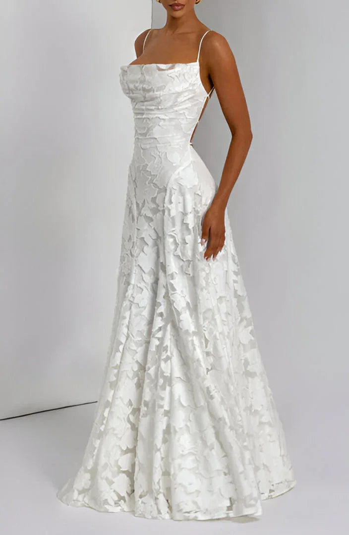 Women's Floral Maxi Dress Spaghetti Strap Wedding Guest
