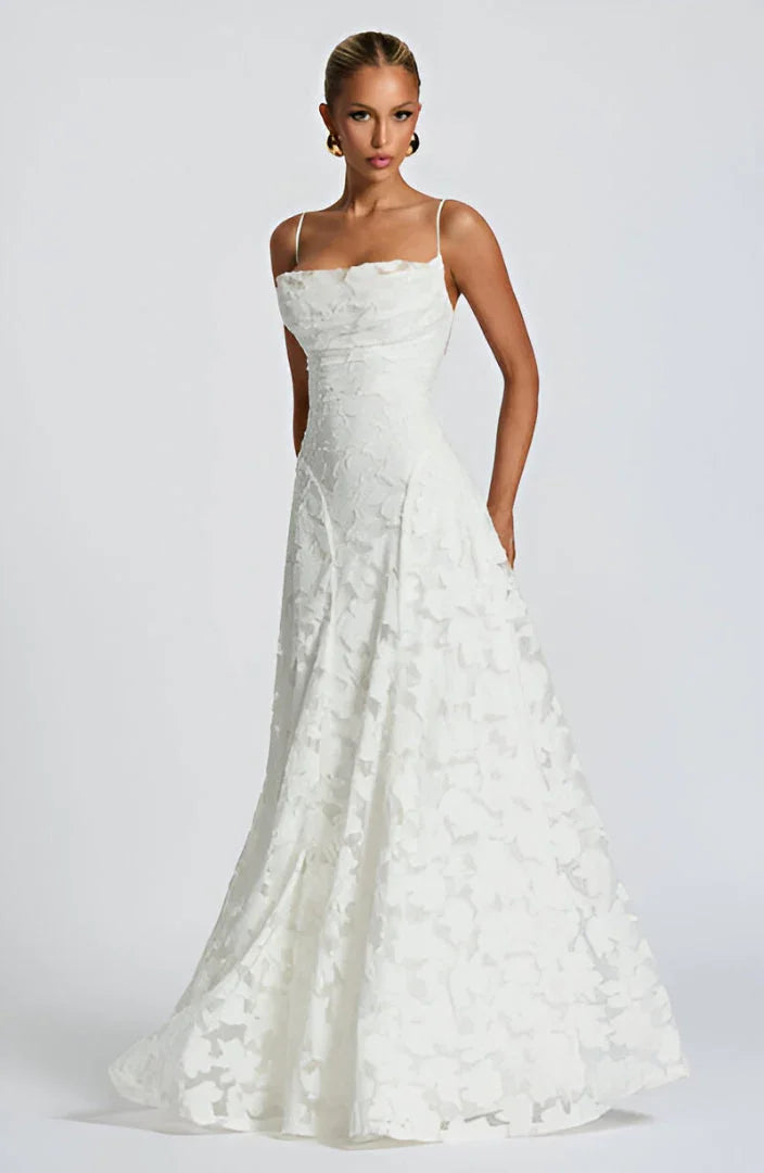 Women's Floral Maxi Dress Spaghetti Strap Wedding Guest