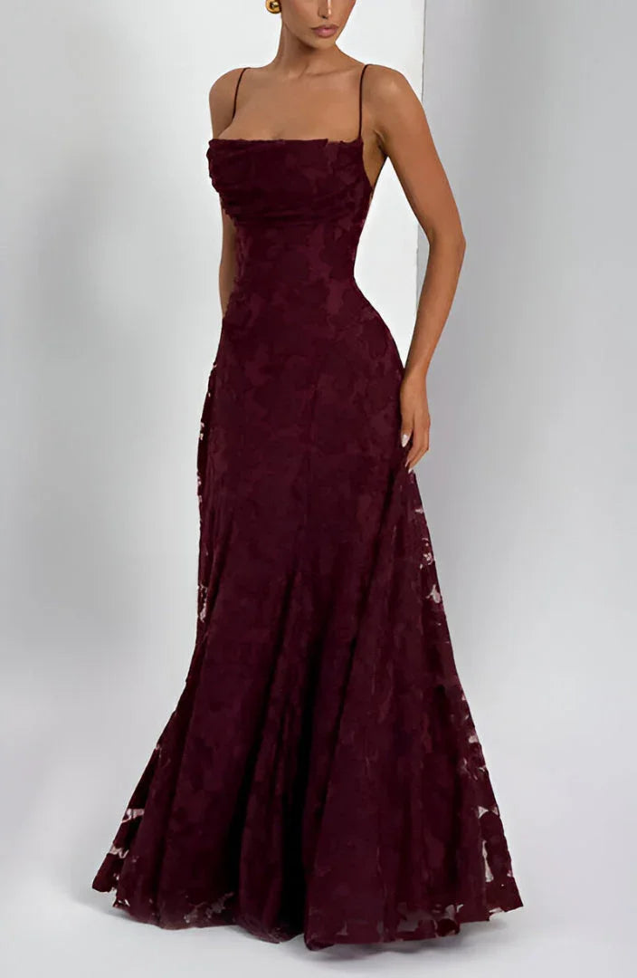 Women's Floral Maxi Dress Spaghetti Strap Wedding Guest