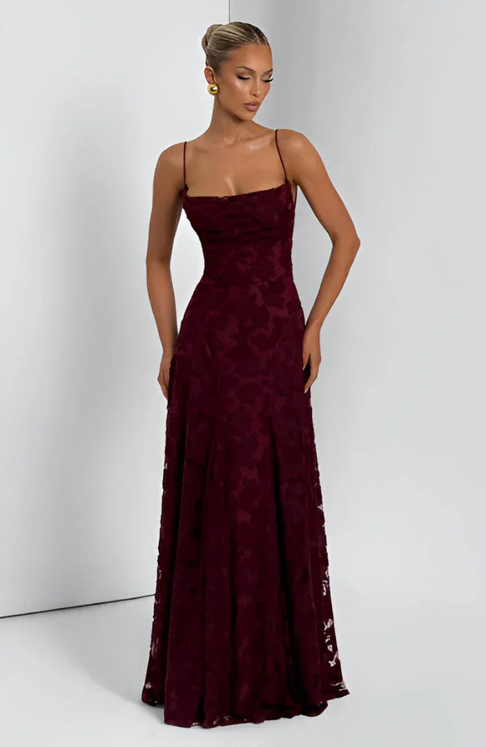 Women's Floral Maxi Dress Spaghetti Strap Wedding Guest
