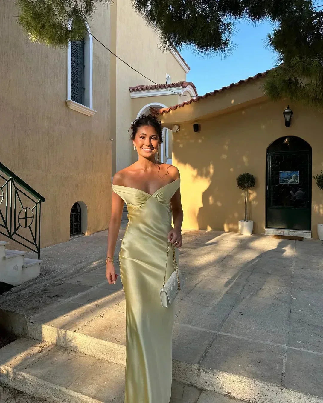 Women's Floral Satin Maxi Dress V Neck Wedding Guest