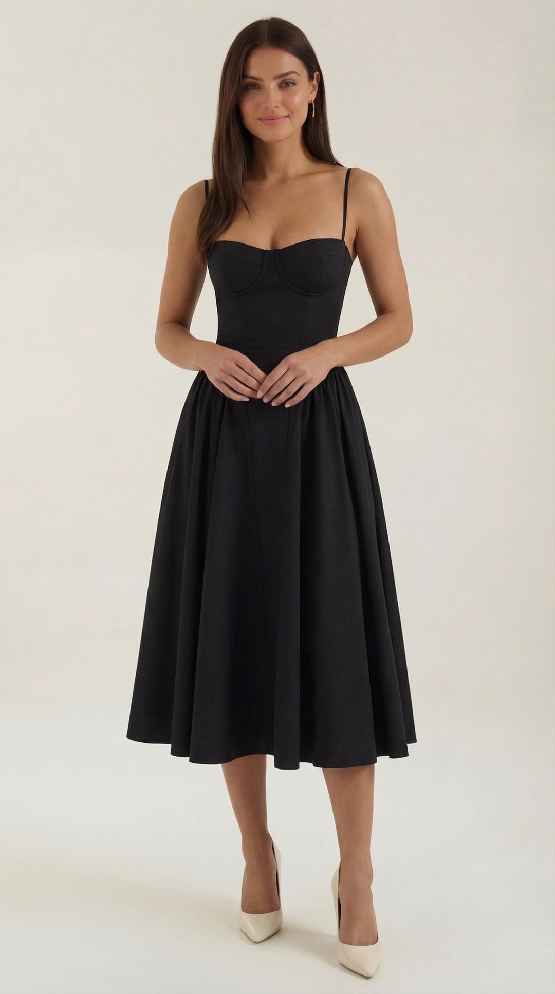 Women's Sweetheart Corset Floral Midi Dress