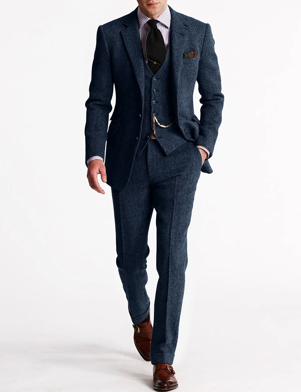 Tweed tuxedo suit for men